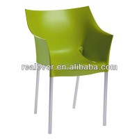 PP seat with aluminium leg armrest dining chairs