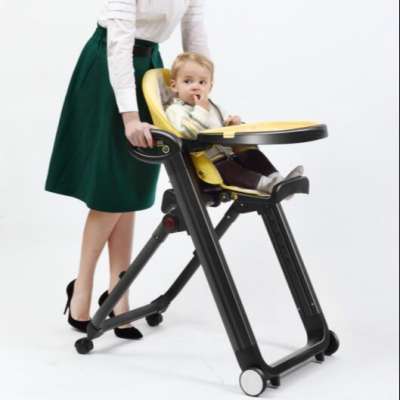 IVOLIA colorful PU leather easy AL alloy baby tot plastic high chair