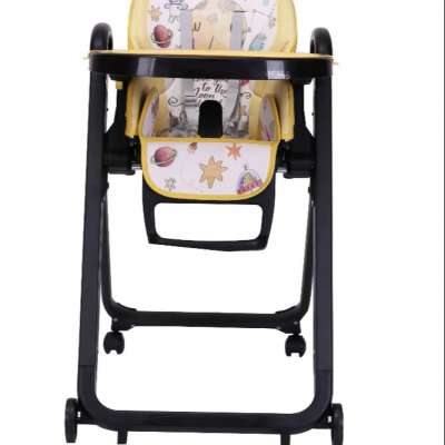 EN14988 IVOLIA latest style black metal frame seat height adjust infant chair booster highchair protect baby chair