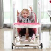 IVOLIA white frame pink cartoon feeding playing high chair booster chair with wheels