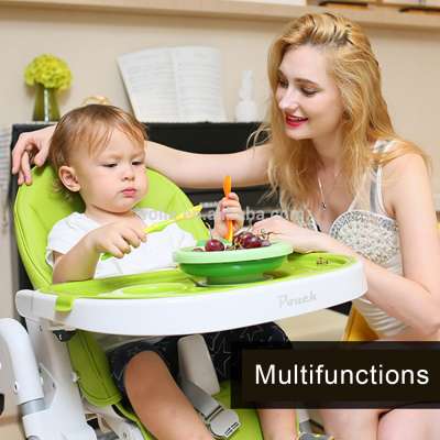 Height adjustable removable foldable feeding baby high chair