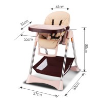 EN14988 Leather cover popular new design restaurant foldable baby high chair 3 in 1